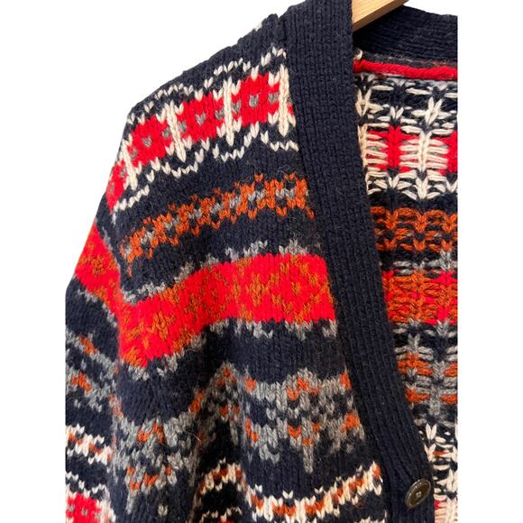 Alex Mill Fair Isle Wool Blend Cardigan Size Large - Picture 8 of 13